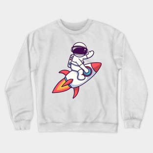 Astronaut Riding Rocket Crewneck Sweatshirt